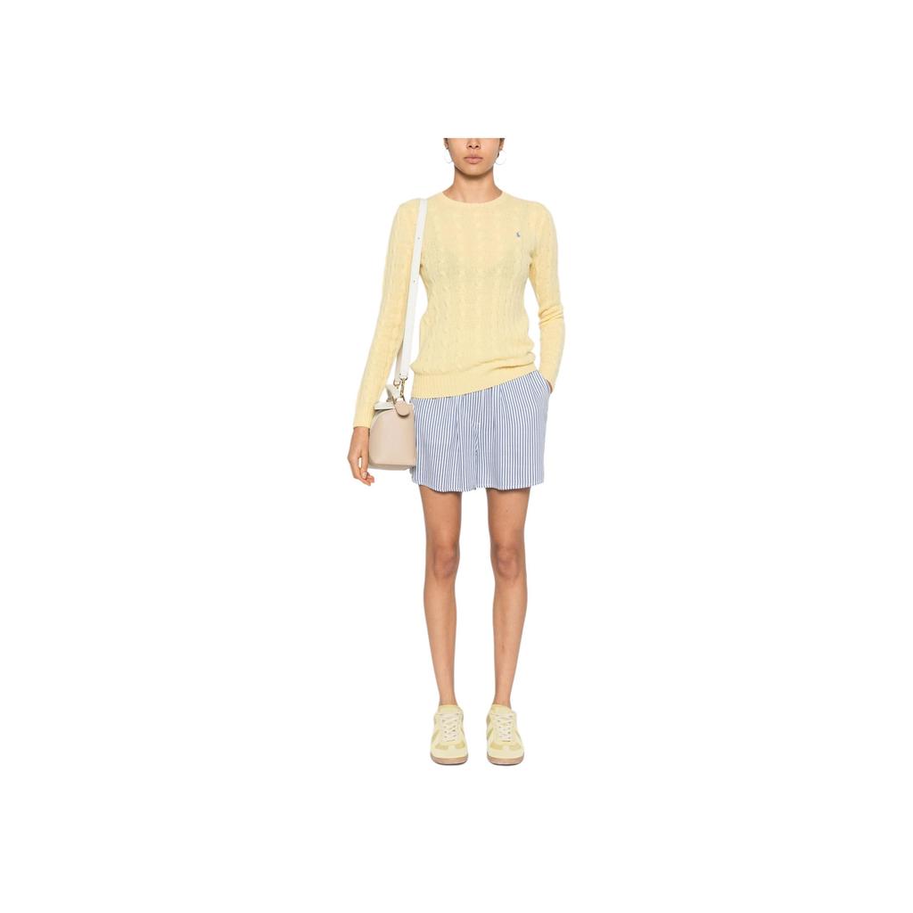 Polo Ralph Lauren Pony Pattern Knit Crew Neck Pullover Sweater Women sweater Yellow 211910421-025