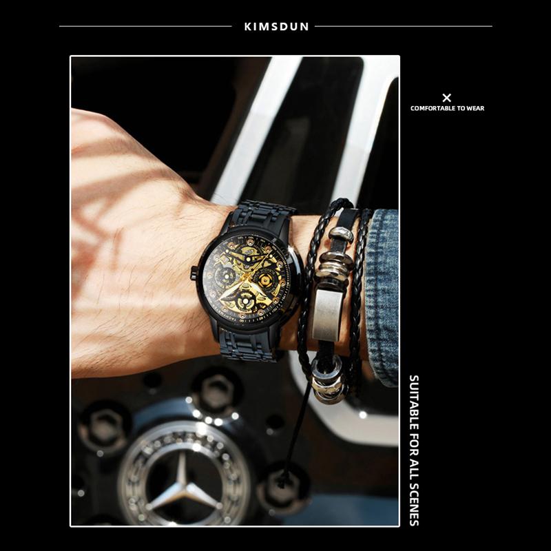 KIMSDUN Hodinky Pánské Top Značka Luxusní Hodinky Automatické Mechanické Stolní Ručičkové Pánské Sportovní Vodotěsné Pánské Hodinky