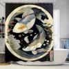 Vintage Japanischer Fischdruck Duschvorhang Wasserdicht Dekorativ Zuhause Badezimmer Dekoration Modernes Blumendesign Stoff Duschvorhänge