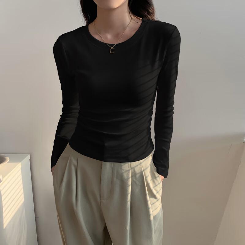 La Chapelle Women s Pure Cotton Round Neck Long Sleeve Base Layer Top S