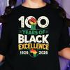 100 Years of Black Excellence T-Shirt, Black History Month Gift
