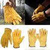 Work Gloves Cowhide Leather Gardening Mechanical Welding Safety For Industrial Use