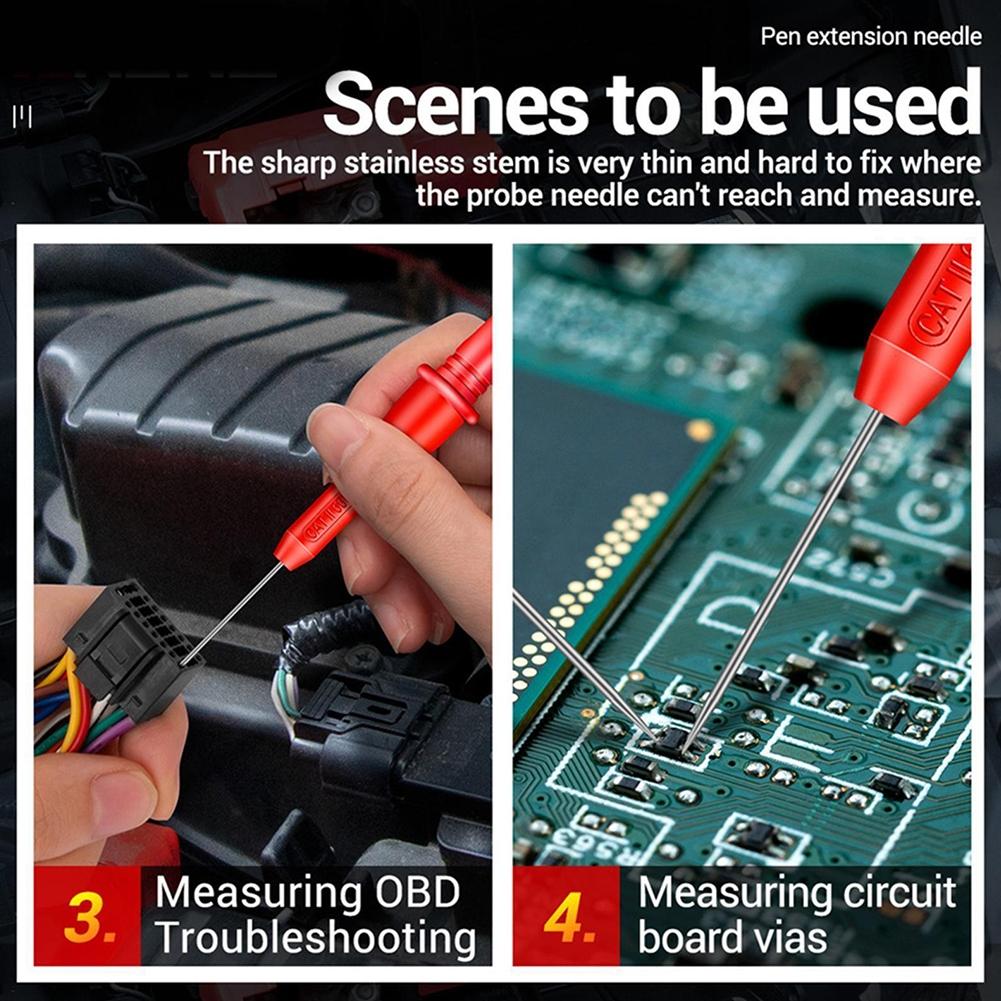 Sturdy Multimeter Test Probe Pins 2Pcs Needle Tips Long Service Life
