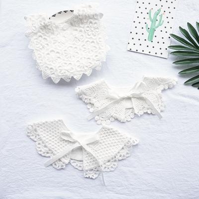 Baby-Lätzchen, Mädchen, Baby, hohle Spitze, gefälschter Kragen, Speicheltuch, Neugeborenes Lätzchen
