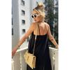 Zebra Patterned Strappy Deep Slit Wrapped Summer Dress