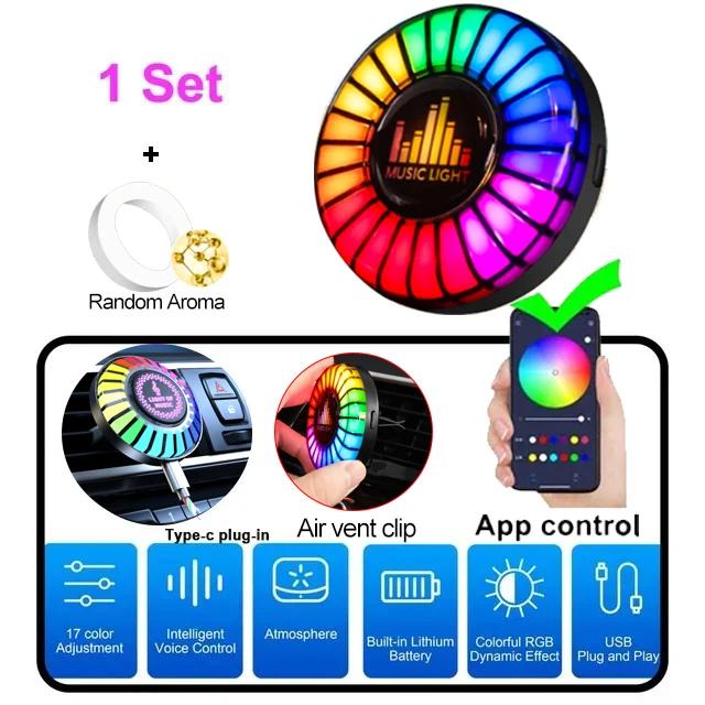 Astronaut Smart RGB Pickup Lights LED 3D Ambient Lamp APP Sound Control Music Rhythm Lights Air Freshener for Car