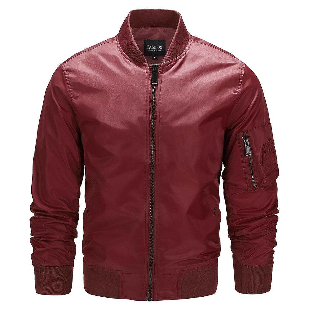 Chaqueta de béisbol para hombre, primavera y otoño, abrigo fino, cuello alto, chaqueta de vuelo de talla grande