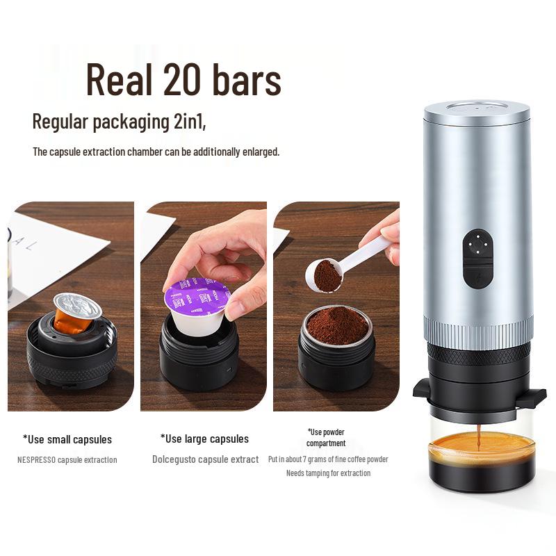 Portable Electric Espresso Machine with Digital Display for Travel