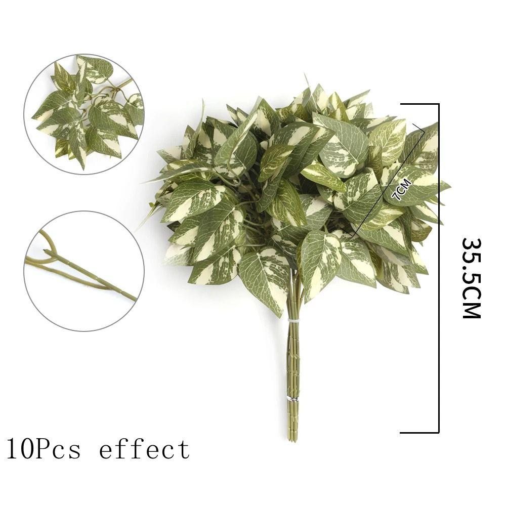 10Pcs Artificial Leaf Plant Bouquet Fake Leaf for Home Room Decor Garden Wedding Marriage Decoration Outdoor Garland Ornaments