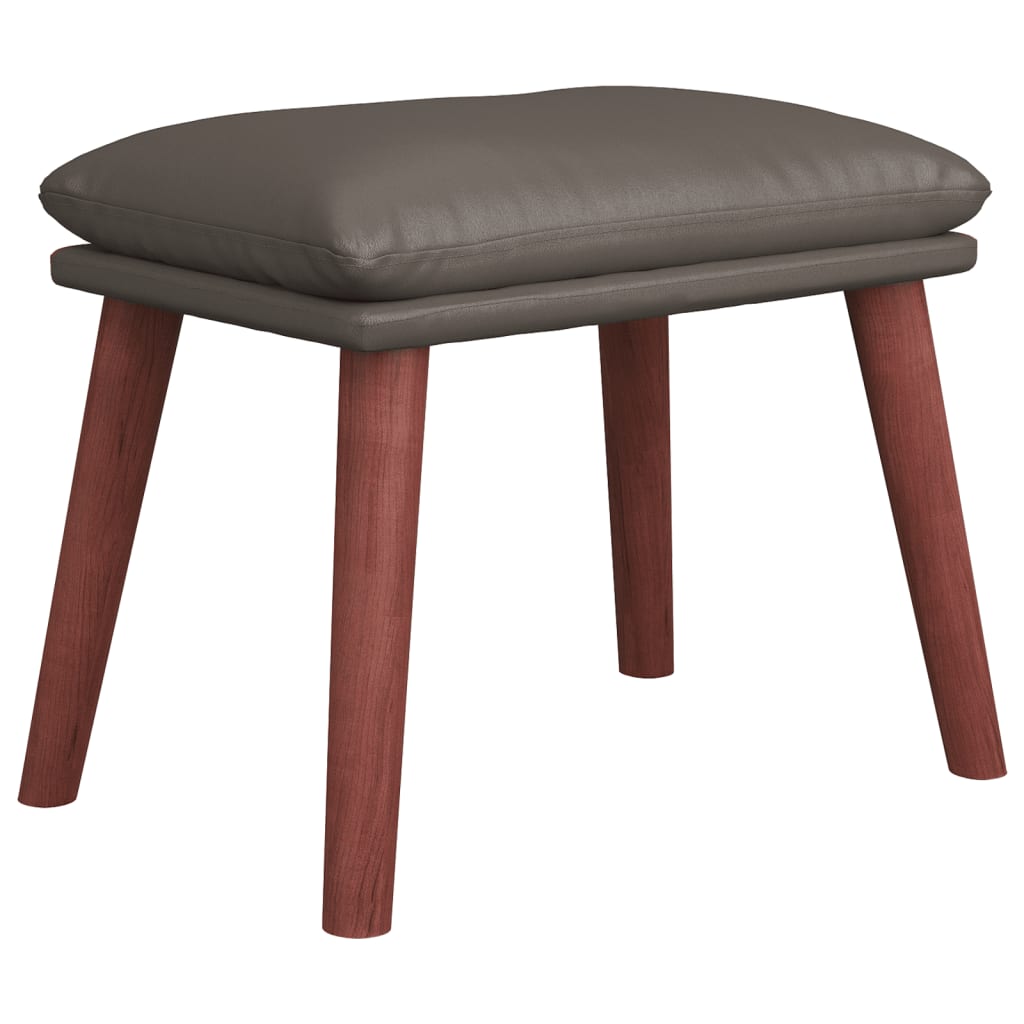 Footstool Gray 45 X 29.5 X 35 Cm Artificial Leather
