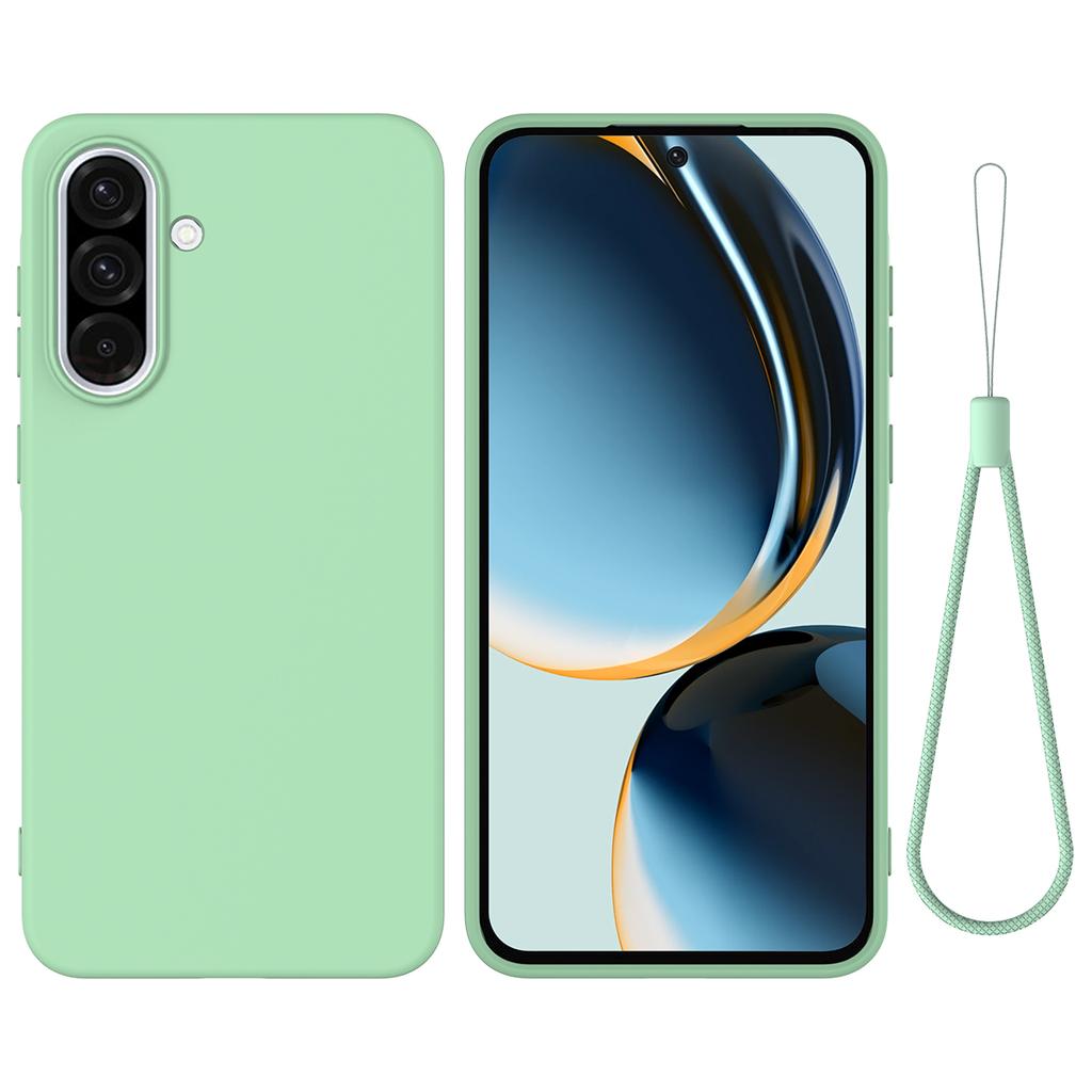 For Samsung Galaxy A37 5G Liquid Silicone Case Phone Back Cover with Hand Strap