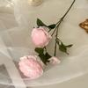 Nep Zijde Pioenroos Kunstbloem voor Vaas 25" Nep Pioenroos Takken met 2 Bloemen En 1 Knop voor Doe-het-zelf Bruidsboeket Bruidsdouche Huis Tafel
