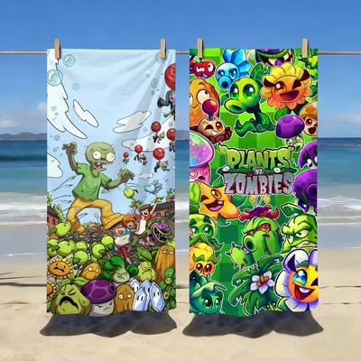 Game P-Plants Vs-Z-Zombies Funny Towel Soft Pool Gift For Travel Gym Shower Camping Quick Dry Sports Large Beach Towels