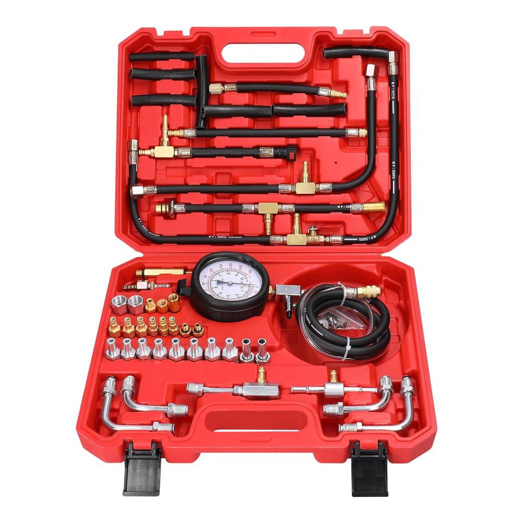 Fuel Injection Pressure Tester Kit TU443 0-140PSI 0-10Bar Automotive Fuel Pressure Gauge Complete Kit