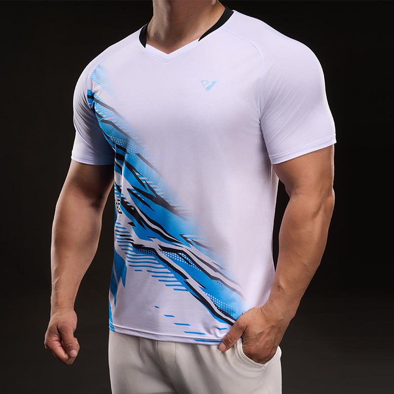 

897861A Лето 2025 Повседневная Модная Спортивная Приталенная Эластичная Фитнес Футболка с Коротким Рукавом для Мужчин M белый