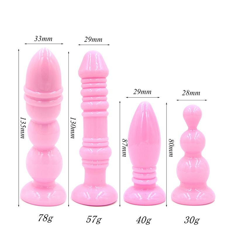 4 Sizes Unisex Silicone Rear Anal Plugs, Anal Trainers, SM Adult Sex Toys, Ladies Sex Toys, Sex Toys