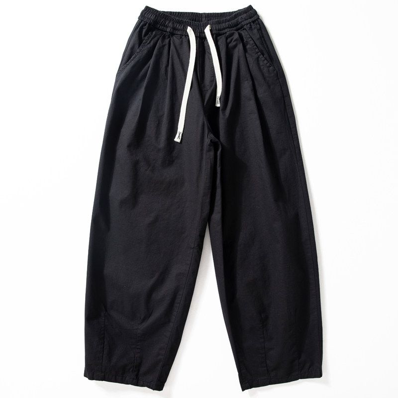 Pants Men's Spring & Fall Thin Pants Washed Pure Cotton Straight Casual Pants Retro Japanese Loose All-Match Wide Leg Pants Trendy