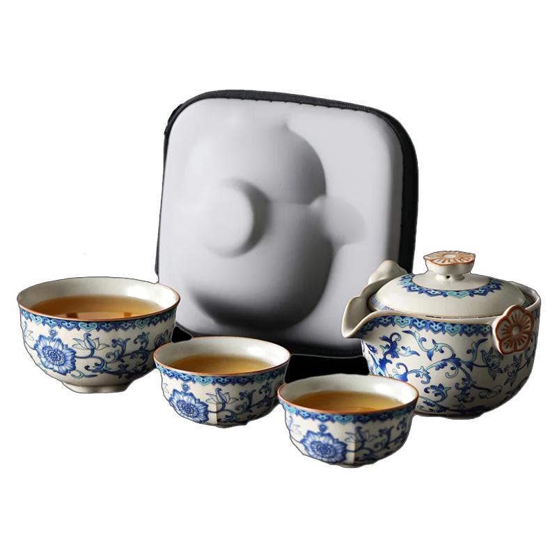 Shangyanfang Portable Ceramic Tea Set with Quick Cups