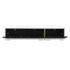 Modern TV Cabinet with Variable Length (140-260 cm), Rotating Function, White Marble Look, Black High-Gloss Matte Finish and Gold Ornaments