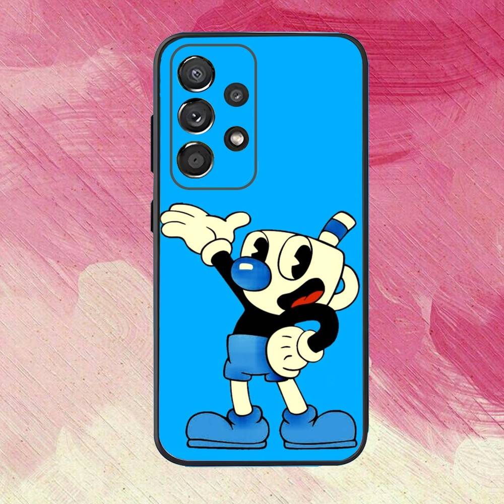 C-Cuphead12 and M-Mugman Phone Case For Samsung S25,S24,S21,S22,S23,S30,Ultra,S20,Plus,Fe,Lite,Note,10,9,5G Black Cover