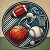 Vintage Round Metal Wall Art 7.8 Inch Sports Aluminum Sign Football Basketball Baseball Decor for Home Bar Rustic Weatherproof Plaque