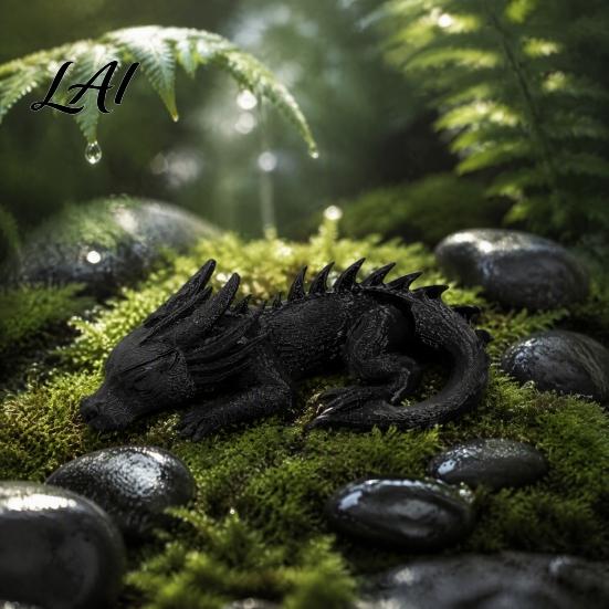 Mikrolandschaft Drachenfiguren 3D-gedruckte Babyfigur Niedliche schlafende Statue Kreative Fotografie-Requisiten für Soziale Medien Fantasy-Figur Ornament