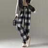 Demana Women's Fleece-Lined Plaid Wide-Leg Pants