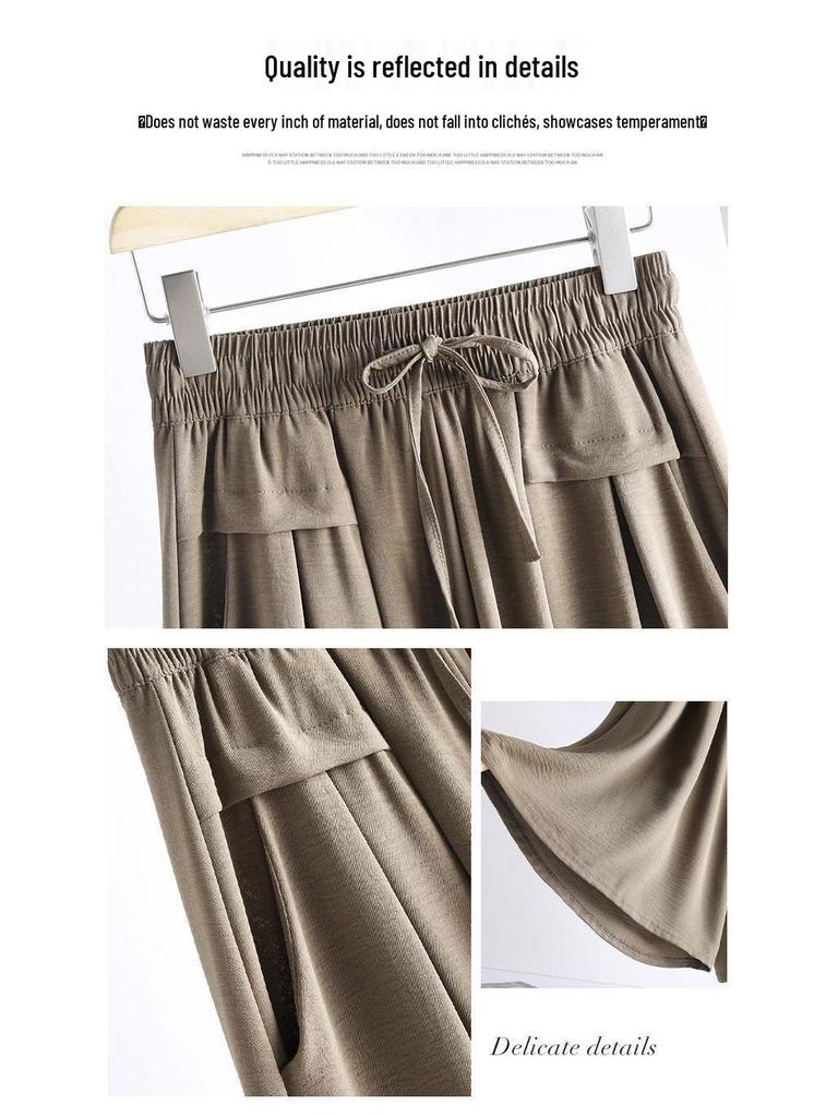 Women's Summer 2025 High-Waisted Ice-Feel Wide-Leg Culottes