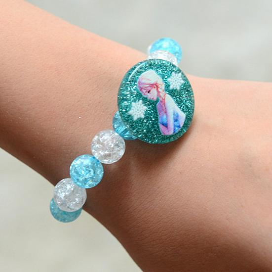 Cartoon Princess Girl's Ice & Snow Bracelet Gift Set for New Year & Birthday