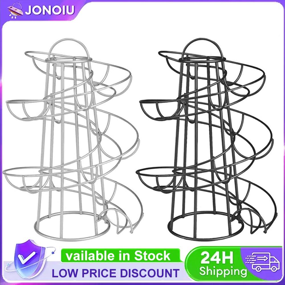 Spiral Egg Rack Wrought Iron Egg Stand Multi-functional Metal Spiral Egg Basket Creative Egg Storage Shelf Kitchen Supplies