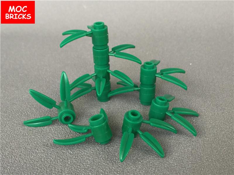 Non-Toxic 20Pcs/Lot Moc Bricks The Plant Green Bamboo Tree Leaves For Flowers Fit With 30176 Diy Building Blocks Figure Toy Kids Toys Gift