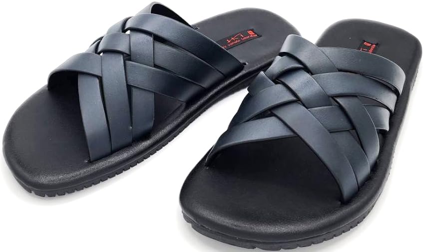 Resort Stylish Braided Front Yamato Sandals Japanese Shoe [YAMATOHEP] Men's Sandals, Opening, (Black, Sizes, Adult, Alphabet, LL)
