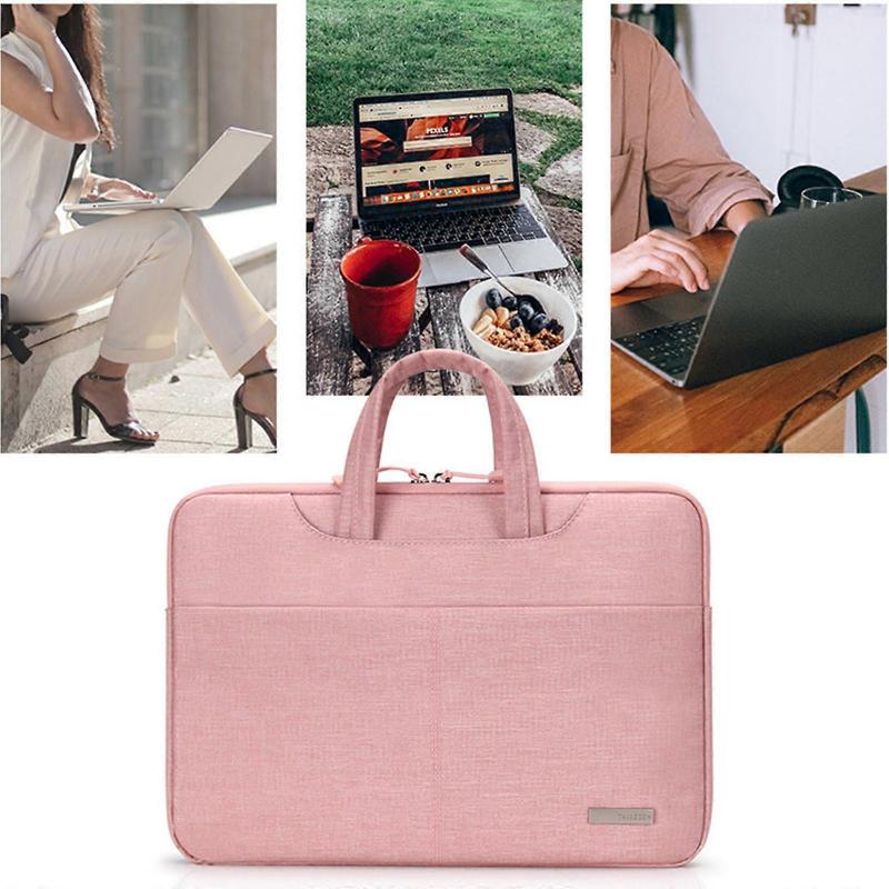 Laptop Sleeve Protective Shoulder Bag Carrying for Case for 12-15.6inch Computer Notebook Business Shockproof Handbag Pink 15 Inches