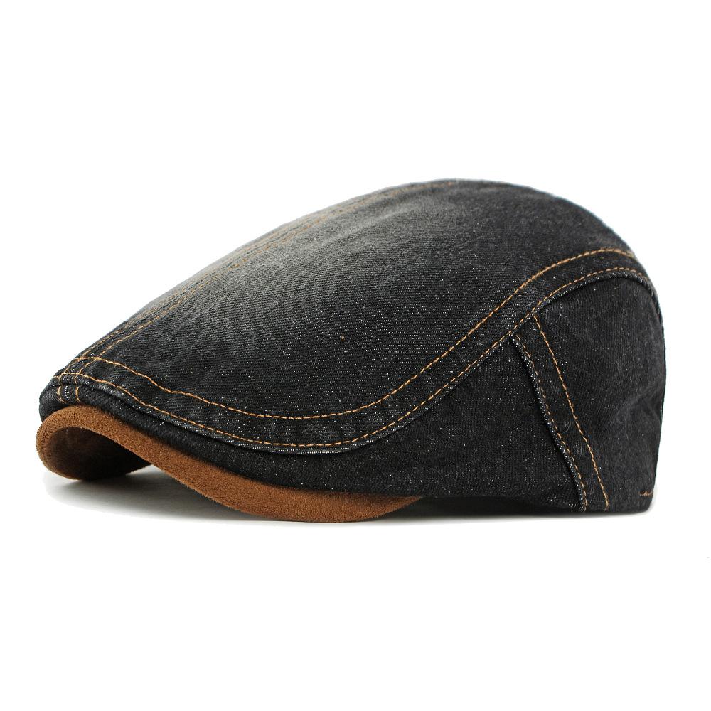 Unisex Denim Newsboy Cap - Vintage Washed Flat Cap for Casual Daily Wear (4 Color Options)