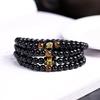 2024 Obsidian twelve zodiac signs six-character mantra bracelet multi-circle tiger eye bracelet men's and women's gift jewelry