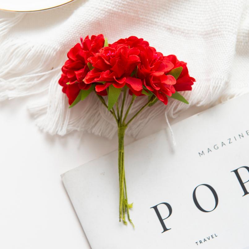 18PCS Artificial Flowers Bouquet Stamen Wedding Party Christmas Decorations Home Handmade Wreath Gift Scrapbook Craft Fake Plant