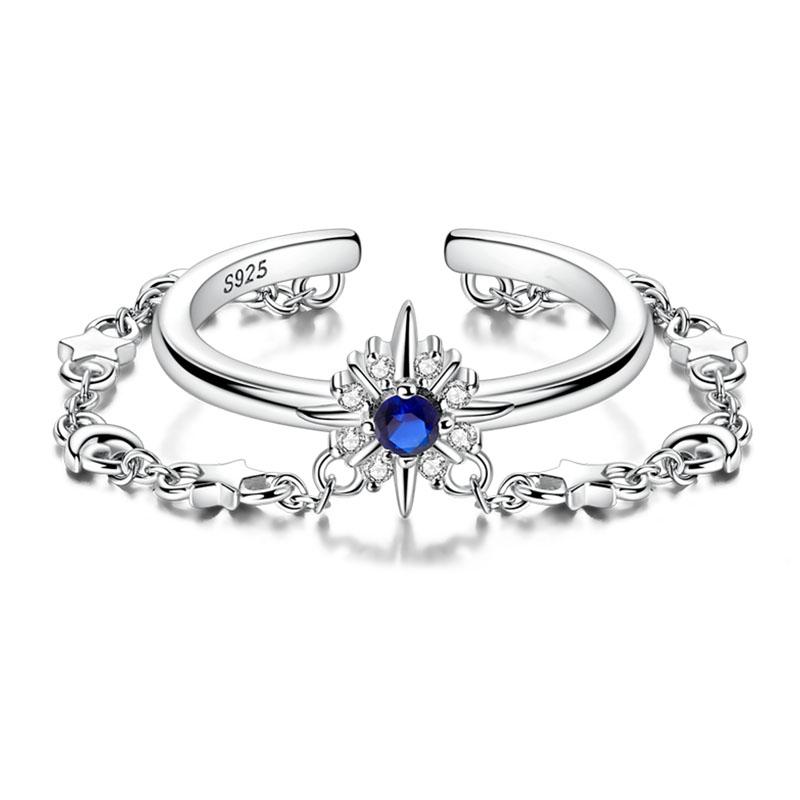 Real 925 Silver Feather Butterfly Flower Sun Moon Animal Design Open Rings Fit For Wedding Party Fine Jewelry