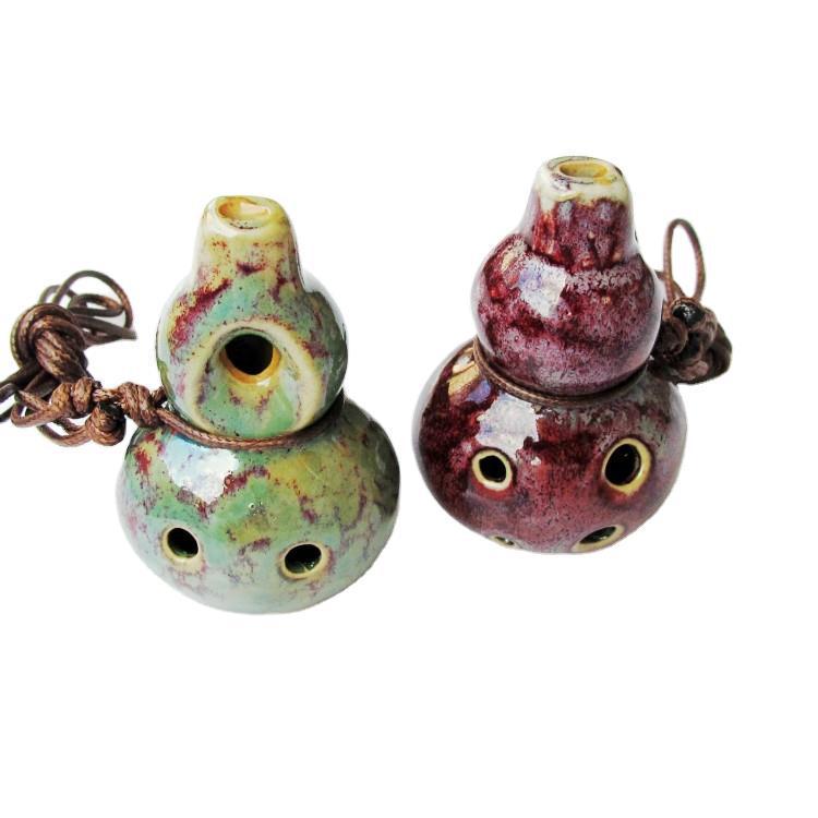 Six-Hole Ceramic Alto C Key Gourd Flute: Beginner Wind Instrument for Children & Students