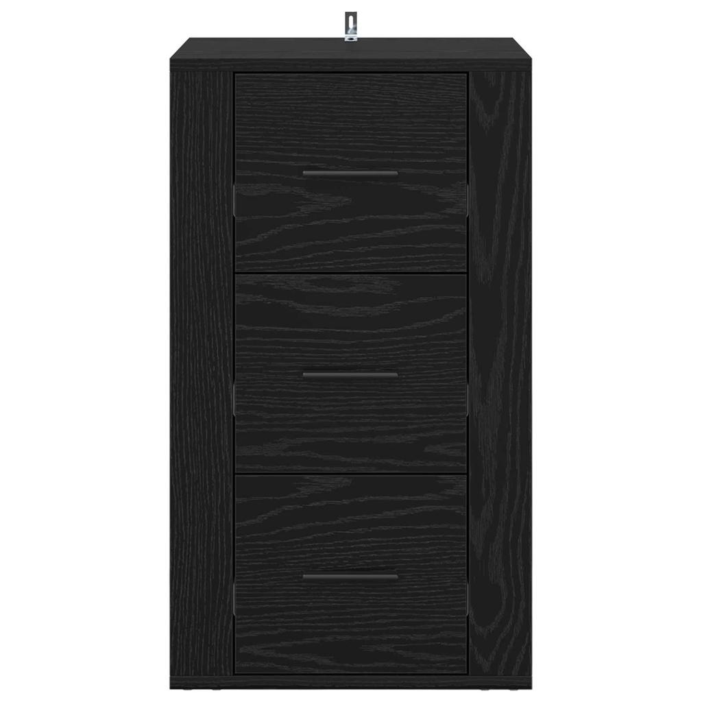 Sideboard in Black Oak Look 40 x 33 x 70 cm Engineered Wood