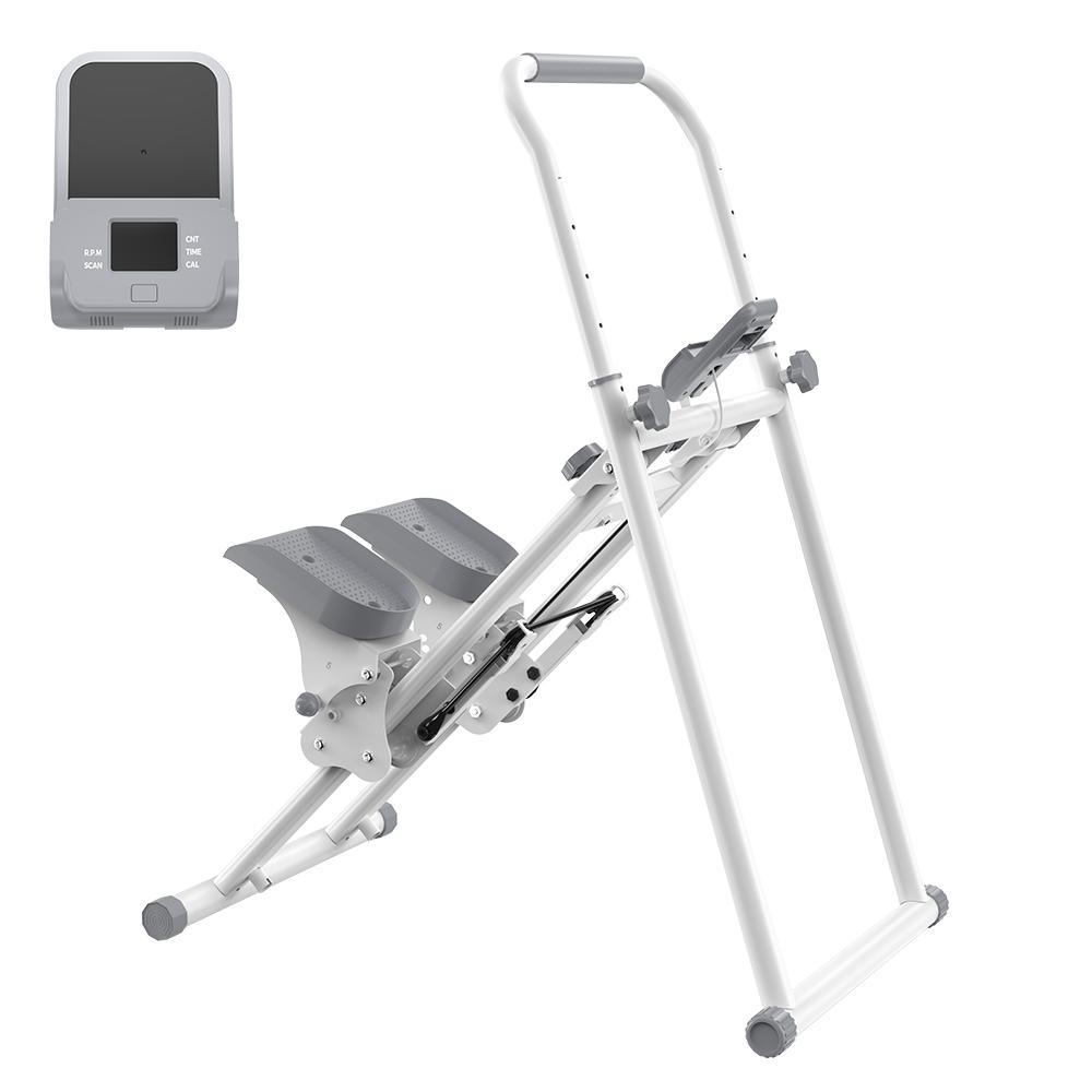 Formill QK7906 Stair Stepper, 3-Level Adjustable Handlebar & Pedals, Foldable Vertical Climber with LED Display