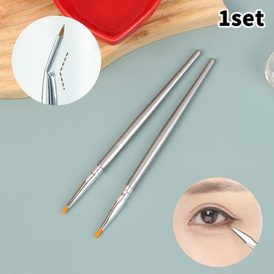 Jemné šikmé štětce na oční linky, Precision Gelový štětec na oční linky, Štětec na oční make-up se syntetickými štětinami, Ultra tenký šikmý plochý úhel pro