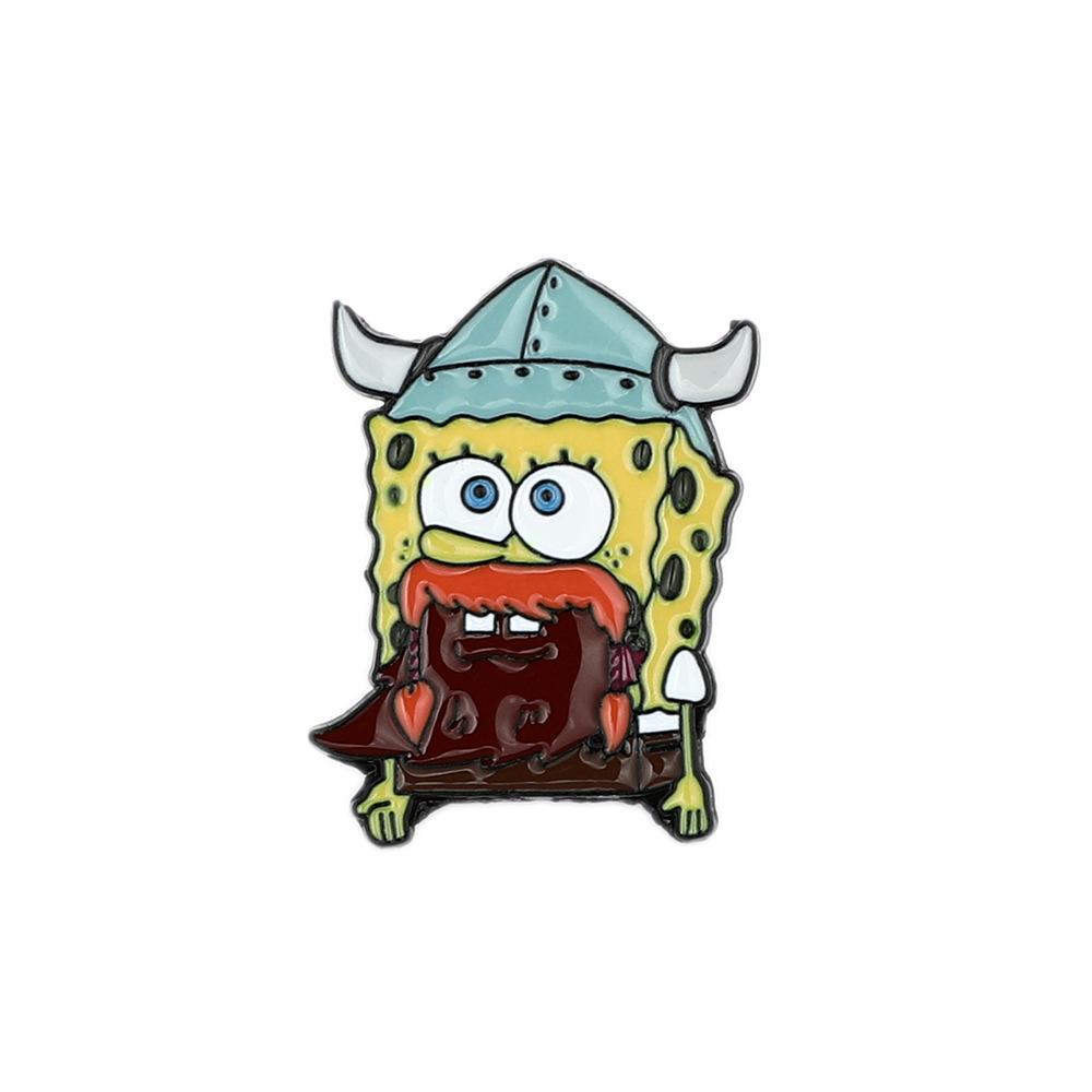 Creative European and American Popular SpongeBob SquarePants Patrick Star Funny Happy Cute Metal Badge, Brooch