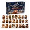 Holiday Hanging Decorations Highland Cow Advent Calendar, 24 Unique Acrylic Ornaments, Decorative Christmas Countdown Blind Box 2D Flat