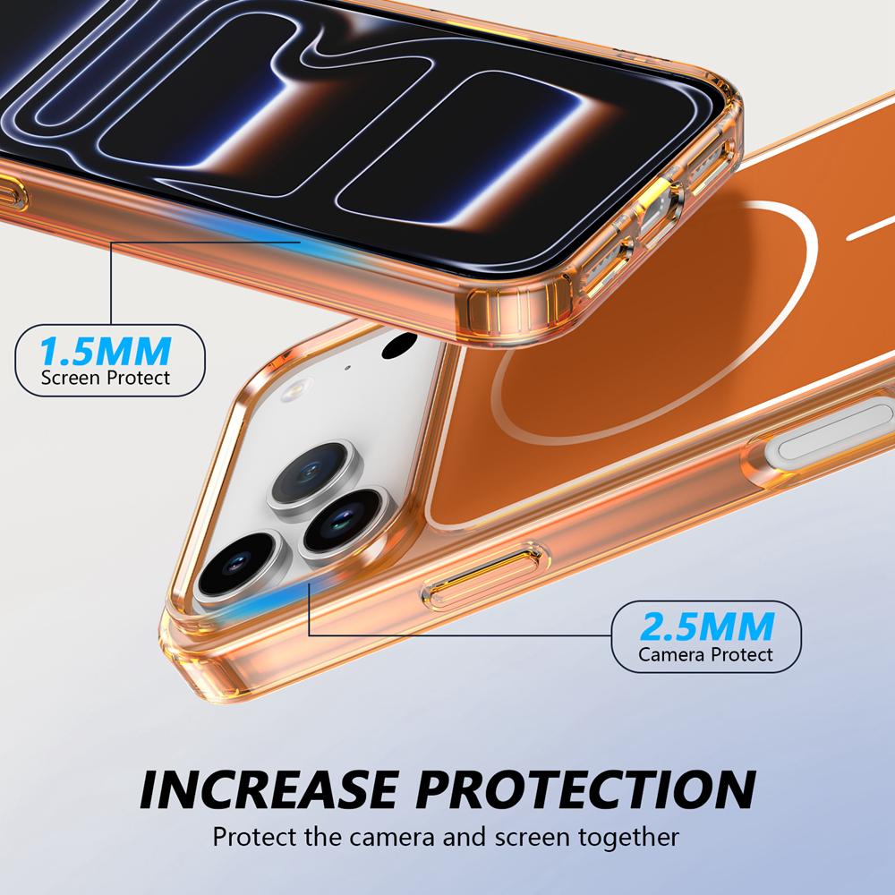 KEYSION Strong Magnetic Phone Case for MagSafe for iPhone 13 14 15 16 17 Pro Max 17 Air 16 Plus TPU+PC Shockproof Wireless Charging Phone Cover