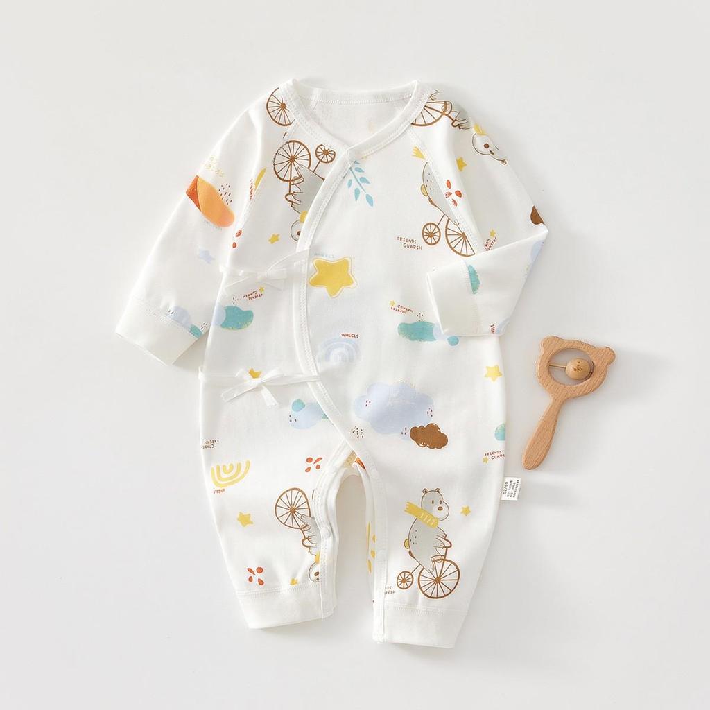 Neugeborenen Strampler aus reiner Baumwolle mit Schmetterlingsmotiv - Vier Jahreszeiten, Knochenloser Jumpsuit für Frühling & Herbst