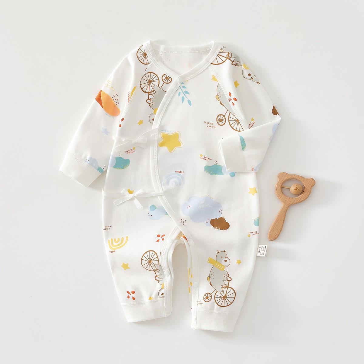 

Боді-ромпер з чистої бавовни для новонароджених з метеликом - Чотири сезони, Безшовний комбінезон для весни та осені 66