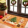 Retro Welcome-Style Christmas Nutcracker Doormat, Non-Slip, Absorbent Entryway Mat, Festive Home Christmas Decor Rug