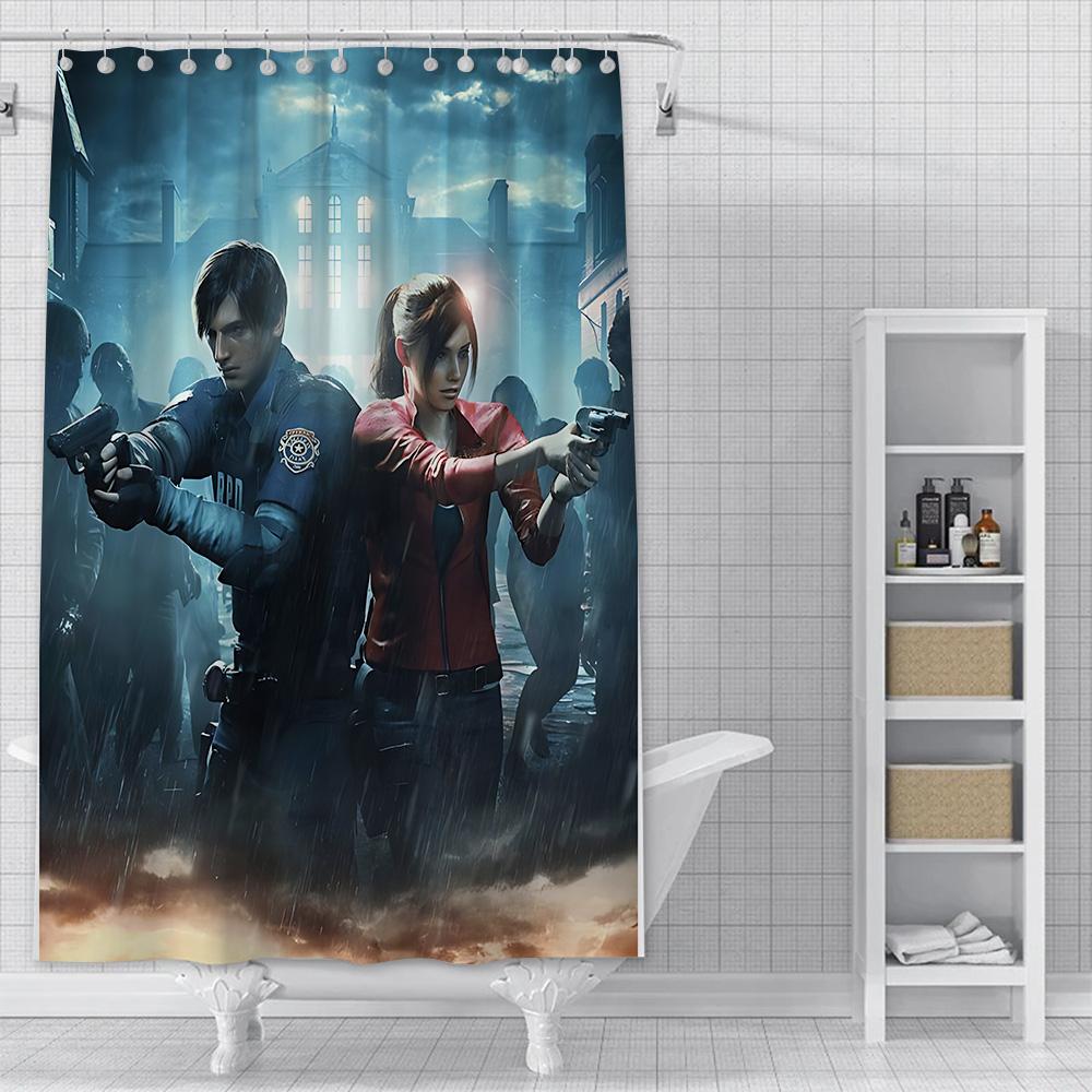 Shower Residents Evil Curtain Waterproof Polyester Fabric Paint Colorful Bath Curtains Home Bathroom Decor Curtain With Hook