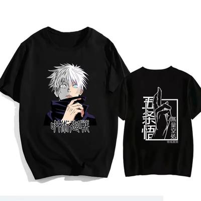 Jujutsu Kaisen Satoru Gojo Unisex Pure Cotton T-shirt 2026 Summer Anime Print Loose Casual Parent-child Short Sleeved Top