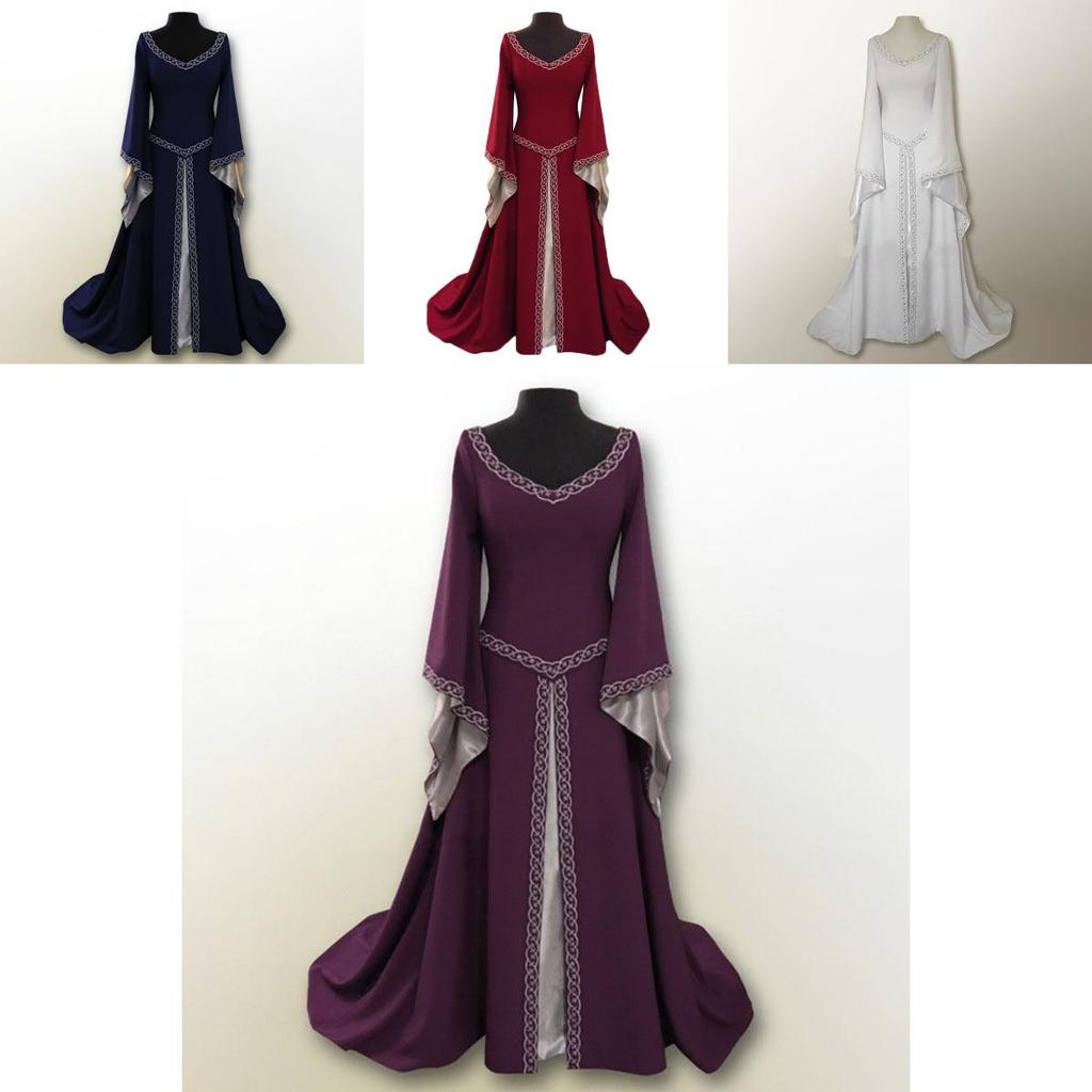 Enchanting Medieval Renaissance Women's Vintage Gown Dress For Fantasy Events And Parties